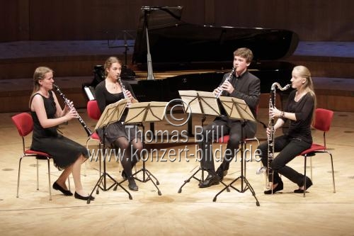 Deutsches Kammermusikensemble Clarophonix-Quartett gastiert beim Konzert der Bundespreisträger aus NRW  Jugend musiziert in der Philharmonie Köln auf (&copy; Thomas Brill)
