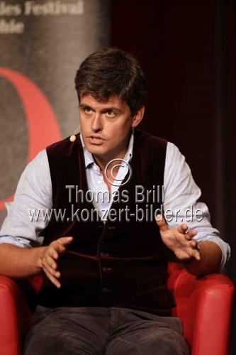Französische Philosoph Gaspard Koenig diskutiert mit dem Chefredakteur des Philosophie Magazin Dr. Wolfram Eilenberger über 