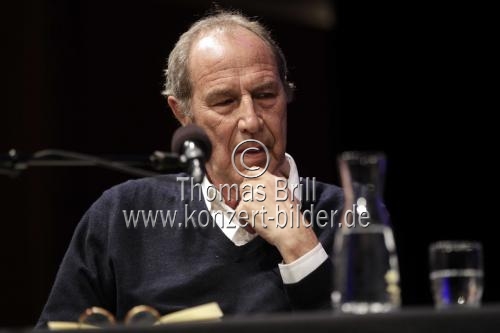 Michael Krüger, Jan Wagner, Elke Heidenreich, Nora Bossong und Jürgen Becker beim großen Lyrik-Abend im Klaus-von-Bismarck-Saal Köln (&copy; Thomas Brill)