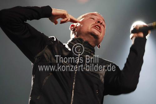 Amerikanische Rockband Linkin Park gastiert mit ihren Sängern Chester Bennington und Mike Shinoda auf ihrer 
