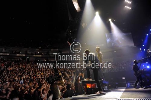 Amerikanische Rockband Linkin Park gastiert mit ihren Sängern Chester Bennington und Mike Shinoda auf ihrer 