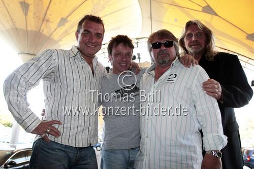 Tommy Engel, Linus, Purple Schulz und Jürgen Fritz bei der Pressekonferenz Abschluss der Open Air Saison 2009 des Tanzbrunnen Köln im Theater in den Rheinterassen Köln (© Thomas Brill)