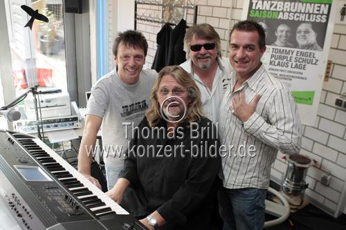 Tommy Engel, Linus, Purple Schulz und Jürgen Fritz bei der Pressekonferenz Abschluss der Open Air Saison 2009 des Tanzbrunnen Köln im Theater in den Rheinterassen Köln (© Thomas Brill)