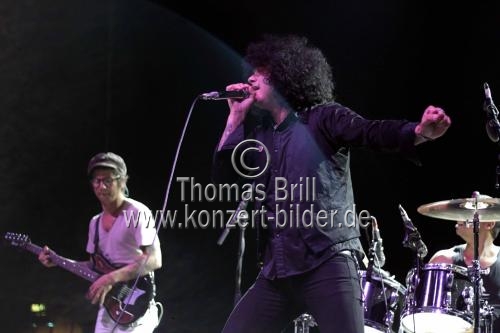 Mexikanisch-puertoricanische Rockband The Mars Volta gastierten mit Sänger Cedric Bixler-Zavala und Gitarristen Omar Alfredo Rodriguez-Lopez auf ihrer 