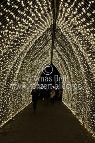 Die Weihnachts Wunderwelt im Schlosspark Schloss Benrath läd mit einigen Lichtilluminationen vom 16. November 2023 bis zum 01. Januar 2024 zu Spaziergängen durch den Lichtergarten ein (&copy; Thomas Brill)