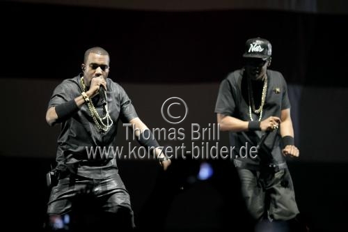Amerikanische Rapper Kanye West und Jay-Z gastiert auf ihrer 