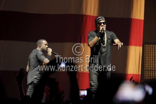 Amerikanische Rapper Kanye West und Jay-Z gastiert auf ihrer 