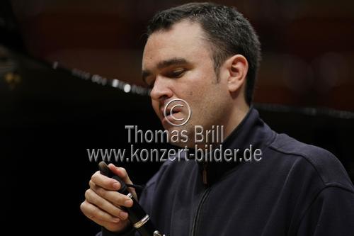 Deutsche Komponist und Klarinettist Jörg Widmann gastiert in Begleitung der deutschen Pianistin Silke Avenhaus in der Philharmonie Köln (&copy; Thomas Brill)