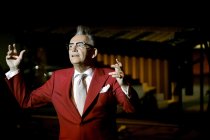 Deutscher Musiker Götz Alsmann gastiert mit seiner Band auf seiner "bei Nacht… – mehr als nur eine Gute-Nacht-Geschichte!"-Tour in der Kölner Philharmonie (© Thomas Brill)