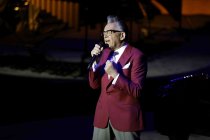 Deutscher Musiker Götz Alsmann gastiert mit seiner Band auf seiner "bei Nacht… – mehr als nur eine Gute-Nacht-Geschichte!"-Tour in der Kölner Philharmonie (© Thomas Brill)