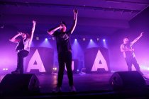 Deutsche Hip-Hop-Gruppe Antilopen Gang gastiert auf ihrer "Anarchie und Alltag"-Tour im Stahlwerk Düsseldorf (© Thomas Brill)