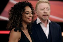 Deutsche Moderatoren Anne Gesthuysen, Frank Plasberg und das Herausforderer-Paar Lilly und Boris Becker bei Jörg Pilawas Quizshow "Paarduell" im Ersten (© Thomas Brill)