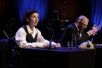 Jörg Thadeusz, Meret Becker und Ben Becker sowie Annette Marquard bei der grosse lit.COLOGNE Gala in der Philharmonie Köln (© Thomas Brill)