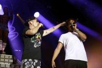 Deutsche Hip-Hop-Musikgruppe Beginner gastieren auf ihrer "Advanced Chemistry"-Tour im Rahmen der c/o pop 2018 Open Air am Tanzbrunnen Köln (© Thomas Brill)