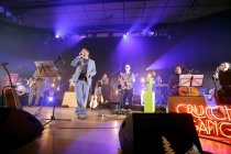 Deutsche Musikgruppe Crucchi Gang eröffnet im Rahmen ihrer "Fellini"-Tour das c/o pop Festival in den Satory Sälen Köln (© Thomas Brill)