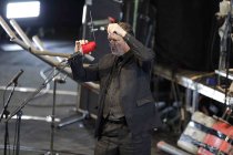 Deutsche experimentelle Rock-Band Einstürzende Neubauten gastiert im Rahmen des Festivals "Acht Brücken/Musik für Köln" auf ihrer "Greatest Hits"-Tour in der Philharmonie Köln (&copy; Thomas Brill Thomas Brill)
