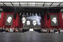 Deutsche Hip Hop-Band "Die Fantastischen Vier" mit den Sängern Thomas D., Michi Beck, Smudo und DJ And.Ypsilon gastieren auf ihrer "Für Immer 30 Jahre Live"-Tour im RheinEnergie Stadion Köln (© Thomas Brill)