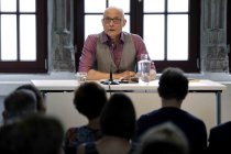 Deutsche Literaturübersetzer Frank Heribert und Hinrich Schnidt-Henkel sind die Preisträger des Straelener Übersetzerpreis der Kunststiftung NRW 2017 im Literaturhaus Köln (© Thomas Brill)