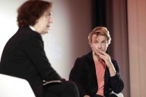 Deutsche Schauspieler Albrecht Schuch beim Artist Talk mit der deutschen Filmregisseurin Hermine Huntgeburth im Rahmen des Film Festival Cologne Awards 2021  im Cineplex Filmpalast Köln (&copy; Thomas Brill)