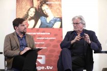 Österreichische Schauspieler Peter Simonischek im Werkstadtgespräch mit dem Produzenten Sven Ilgner (Film- und Medienstiftung NRW) im Rahmen der 26. Cologne Conference im Gürzenich Köln (© Thomas Brill)