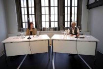 Deutsche Schriftsteller Erasmus Schöfer spricht aus Anlass seines 90. Geburtstags mit Sabine Kebir über den Gedichtband "Sisyfos Lust" im Literaturhaus Köln (© Thomas Brill)