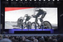 Deutsches multimediales Projekt Kraftwerk gastiert zum Start der "Tour de France" mit einem Konzert im Ehrenhof Düsseldorf  (© Thomas Brill)