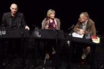 Margarete Mitscherlich und Michael Lentz über über das Erinnern bei der lit.COLOGNE 2008 im Schauspielhaus Köln (© Thomas Brill)