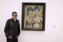 Französische Comiczeichner Rénald Luzier alias "Luz" im Interview bezüglich seine Zeichnungen für das Museum Ludwig im Museum Ludwig Köln (© Thomas Brill)