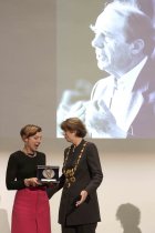 Deutsche Schriftstellerin Juli Zeh erhält den mit 30.000 Euro dotierten Heinrich-Böll-Preis 2019 der Stadt Köln im Historischen Rathaus der Stadt Köln (© Thomas Brill)