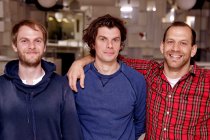 Deutsche Indie-Rock-Band Sportfreunde Stiller im Interview über ihr neues Album "New York, Rio, Rosenheim", das am 24. Mai 2013 veröffentlicht wird im Hallmackenreuther Köln (&copy; Thomas Brill)