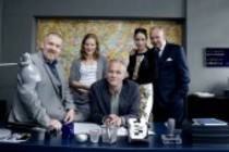 Dreharbeiten zum 45. TATORT Scheinwelten aus Köln mit Ballauf (Klaus J. Behrendt) und Schenk (Dietmar Bär) Lüttgenjohann (Tessa Mittelstaedt) und dem Ehepaar von Prinz (Jeanette Hain und Christian Tasche) (© Thomas Brill)